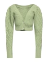 Wandering Woman Cardigan Light Green Size M Wool, Polyamide In Green