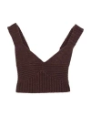 Wandering Woman Top Brown Size L Wool, Polyamide In Brown
