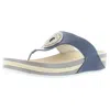 Wanderlust Bessy Womens Embellished Espadrille Wedge Sandals In Blue
