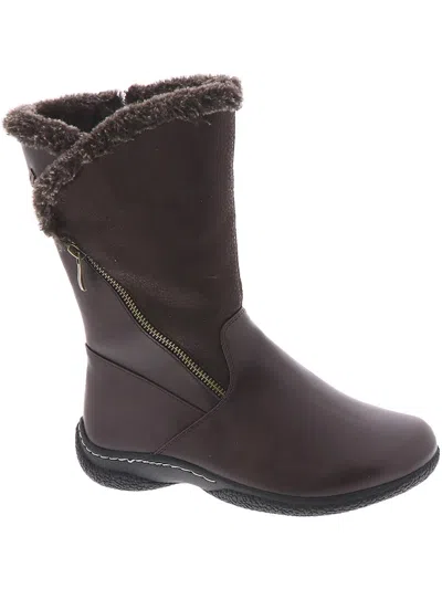 Wanderlust Cynthia Womens Faux Fur Lined Faux Leather Winter & Snow Boots In Brown