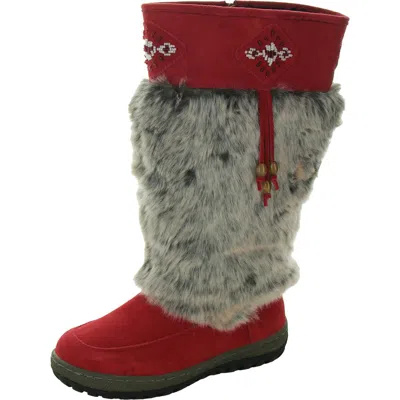 Wanderlust Nika Womens Suede Cold Weather Winter Boots In Red