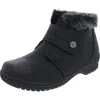 Wanderlust Perth Womens Faux Leather Faux Fur Lined Ankle Boots In Black