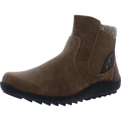 Wanderlust Sue Womens Faux Fur Lined Comfort Ankle Boots In Multi