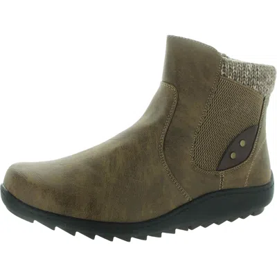 Wanderlust Sue Womens Faux Fur Lined Comfort Ankle Boots In White