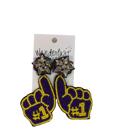 Wanderlust Women's #1 Fan Earrings In Purple