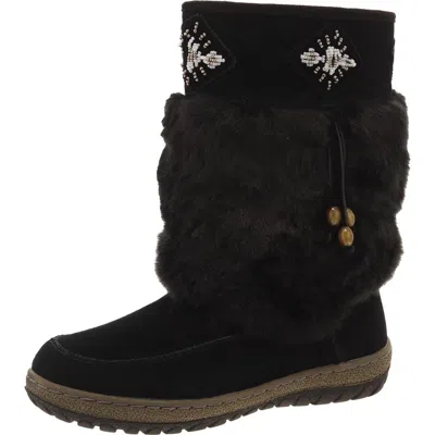 Wanderlust Nita Womens Waterproof Suede Winter & Snow Boots In Black