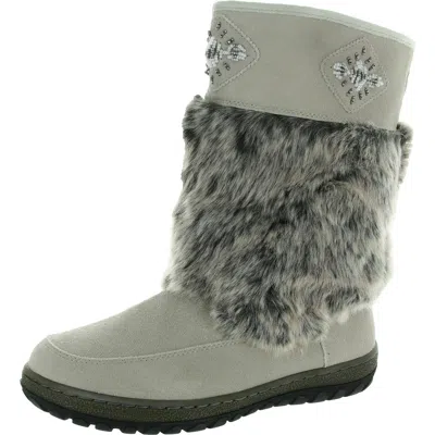 Wanderlust Womens Fleece Lined Winter & Snow Boots In White