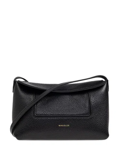 Wandler Adjustable Mini Leather Handbag With Magnetic Closure In Black
