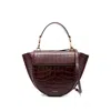 Wandler Mini Hortensia Crocodile-embossed Bag In Burgundy