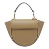 Wandler Structured Vitello Leather Shoulder Bag With Winged Sides In Nude