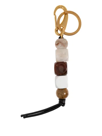 Wandler Beaded Keyring In Gold