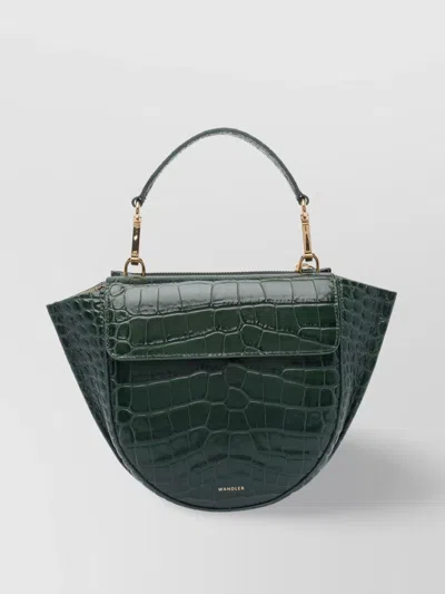 Wandler Crocodile Embossed Cross-body Bag In Green