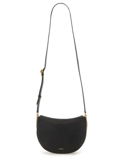 Wandler Curved Silhouette Black Leather Tote With Adjustable Strap