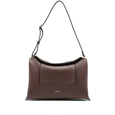 Wandler Elegant Mini Leather Handbag With Magnetic Closure In Brown