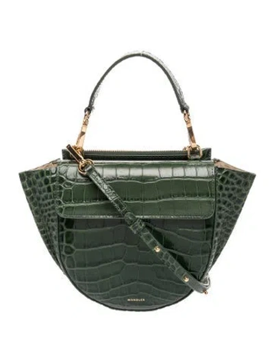 Pre-owned Wandler Embossed Leather Shoulder Bag In Green