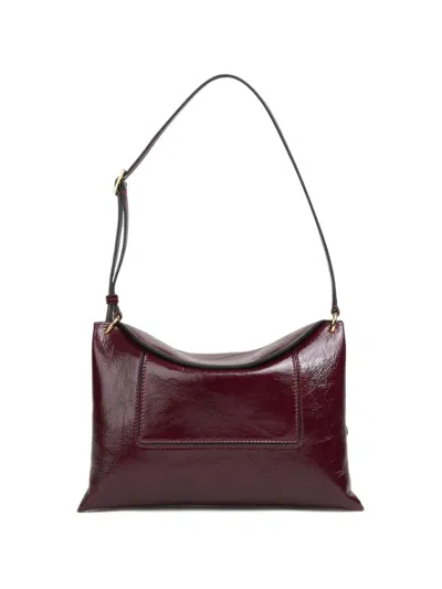 Wandler Glaze-effect Leather Shoulder Bag In Burgundy