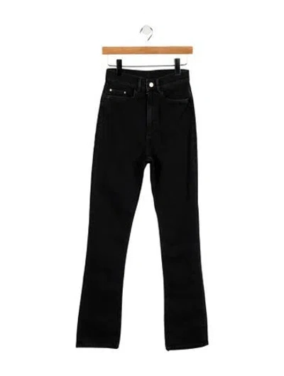 Pre-owned Wandler High-rise Straight Leg Jeans In Black