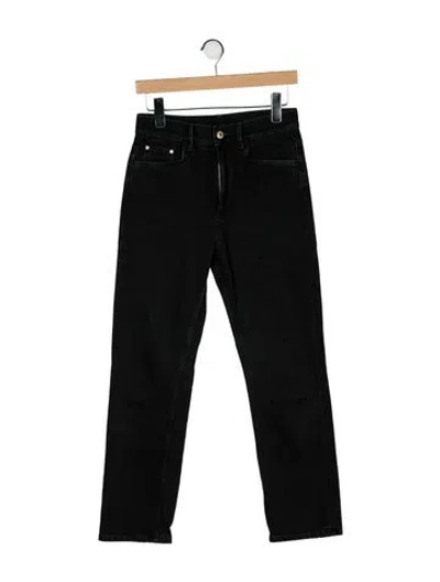 Pre-owned Wandler High-rise Straight Leg Jeans In Black
