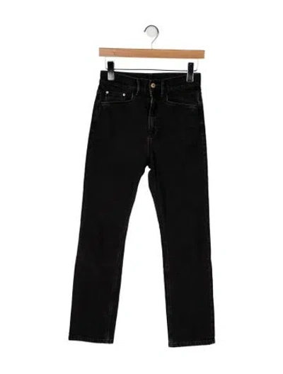 Pre-owned Wandler High-rise Straight Leg Jeans In Black