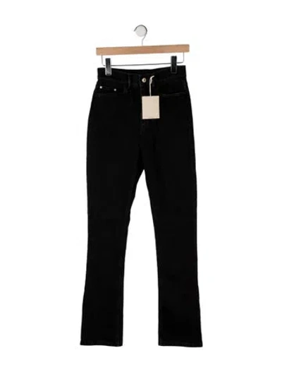 Pre-owned Wandler High-rise Straight Leg Jeans In Black