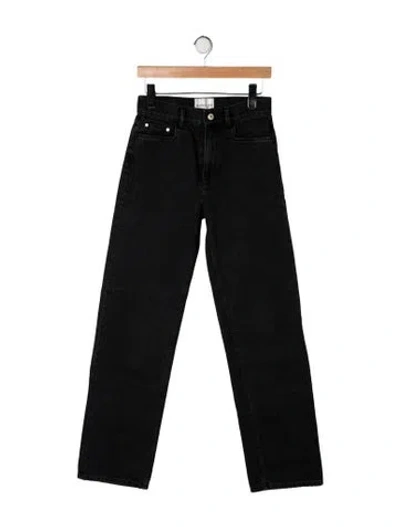 Pre-owned Wandler High-rise Straight Leg Jeans In Black