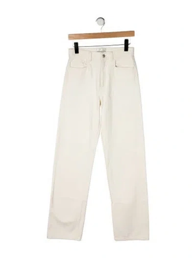 Pre-owned Wandler High-rise Straight Leg Jeans In Neutral