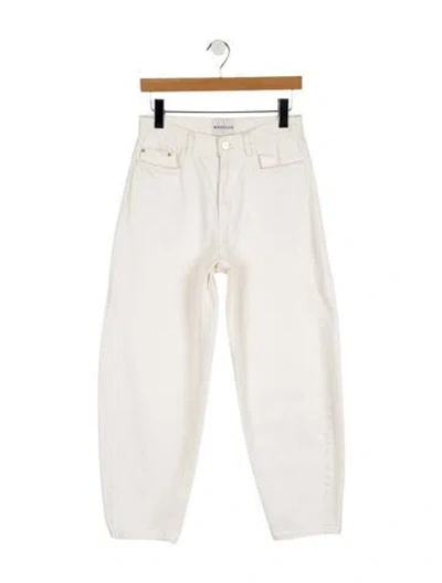 Pre-owned Wandler High-rise Straight Leg Jeans In White