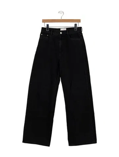 Pre-owned Wandler High-rise Wide Leg Jeans In Black