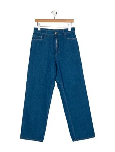 Pre-owned Wandler High-rise Wide Leg Jeans In Blue