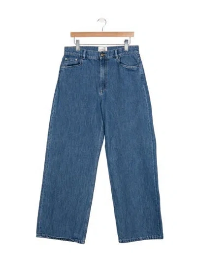 Pre-owned Wandler High-rise Wide Leg Jeans In Blue