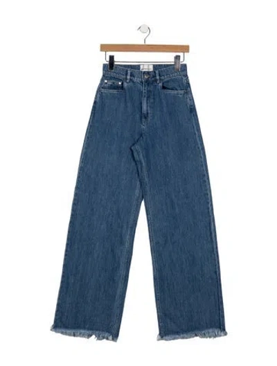 Pre-owned Wandler High-rise Wide Leg Jeans In Blue