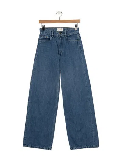 Pre-owned Wandler High-rise Wide Leg Jeans In Blue