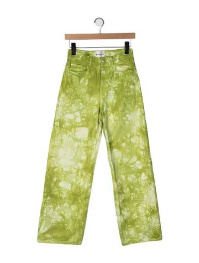 Pre-owned Wandler High-rise Wide Leg Jeans In Green