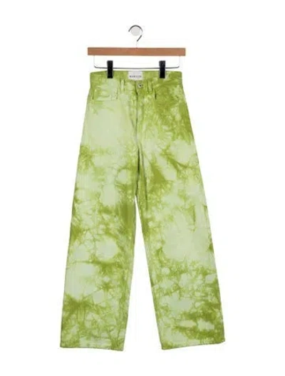 Pre-owned Wandler High-rise Wide Leg Jeans In Green