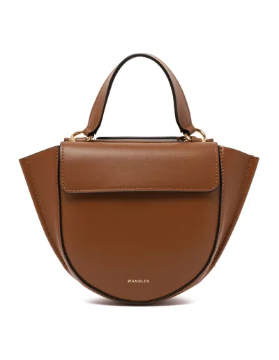 Wandler Hortensia Mini Leather Crossbody Bag In Brown