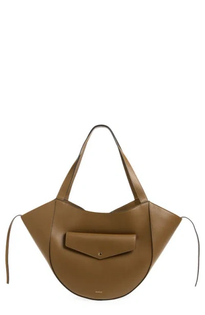 Wandler Hortensia Leather Slouch Tote In Brown