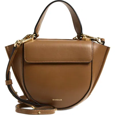 Wandler Hortensia Leather Top Handle Bag In Brown