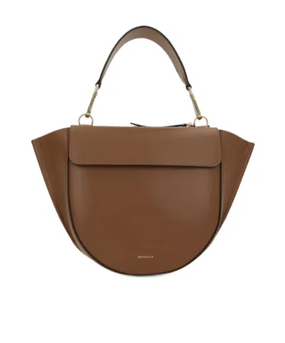 Wandler Hortensia Leather Tote Bag In Brown
