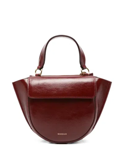 Wandler Hortensia Leather Tote Bag In Burgundy