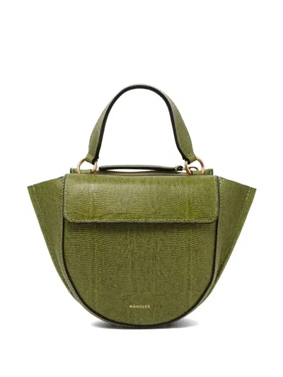 Wandler Hortensia Lizard-effect Tote Bag In Green