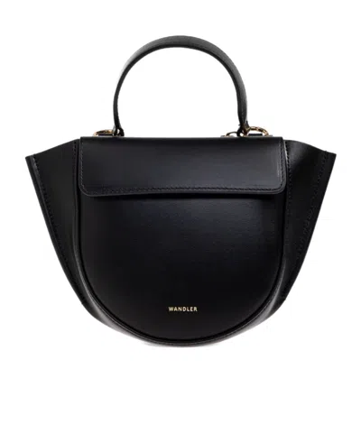 Wandler Hortensia Logo Embossed Tote Bag In Black
