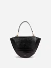 Wandler Mia Tote Bag With Crocodile Effect In Black