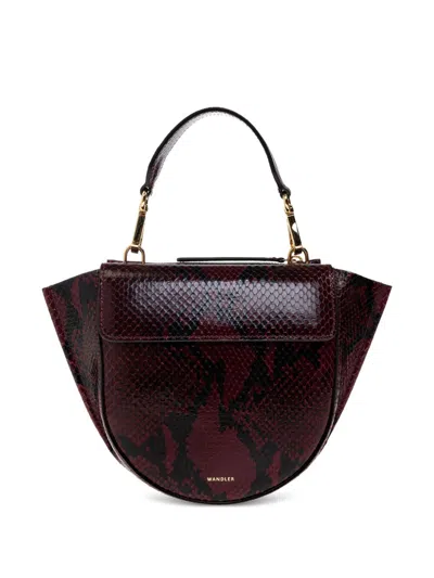 Wandler Hortensia Mini Bag In Burgundy Python