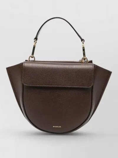 Wandler Hortensia Mini Clutch Bag Top Handle In Brown