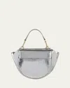 Wandler Hortensia Mini Metallic Leather Shoulder Bag In Silver