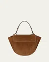Wandler Hortensia Mini Suede Top-handle Bag In Cognac Suede