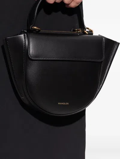 Wandler Hortensia Foldover Top Mini Bag In Black