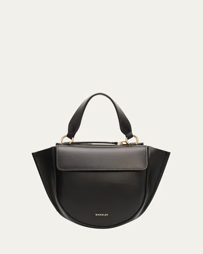 Wandler Hortensia Small Leather Top-handle Bag In Black