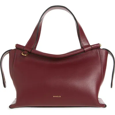 Wandler Ida Leather Top Handle Bag In Burgundy