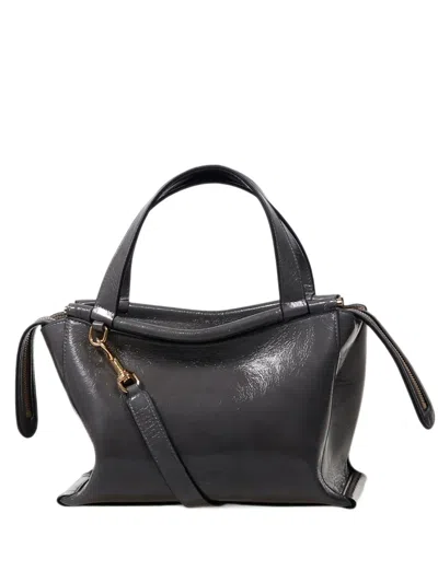 Wandler Ida Patent-leather Tote Bag In Gray
